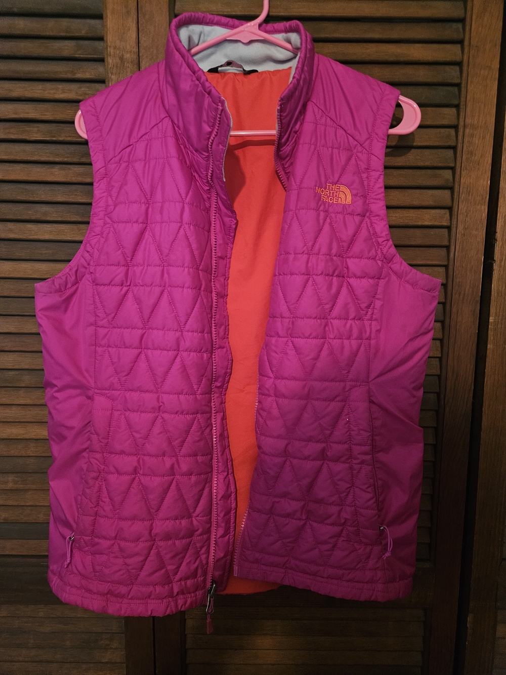 The North Face Womens Hot Pink Vest. Size Large